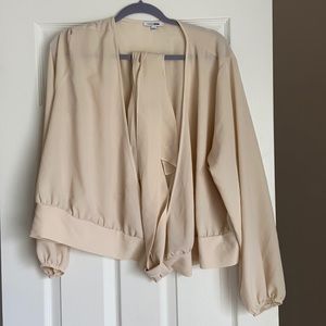 Fashion Nova Ivory Wrap Top Blouse